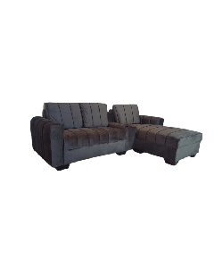 Azania L-shape - Grey - Velvet     